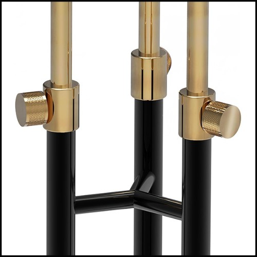 Lampadaire en laiton finition noir et finition laiton poli et abat-jours finition laiton poli 151-Spike
