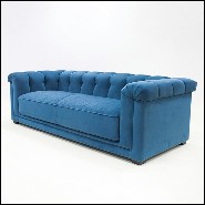 Sofa with solid wood upholstered and covered with high quality blue velvet fabric 176-Lander
