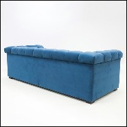 Sofa with solid wood upholstered and covered with high quality blue velvet fabric 176-Lander