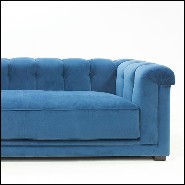 Sofa with solid wood upholstered and covered with high quality blue velvet fabric 176-Lander