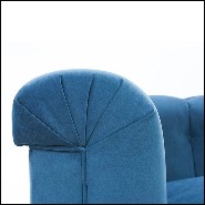 Sofa with solid wood upholstered and covered with high quality blue velvet fabric 176-Lander