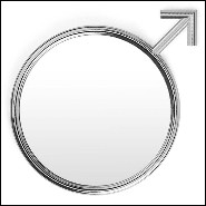 Mirror with polished steel frame in chrome finish with round mirror glass 107-Men