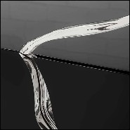 Buffet finition argent en bois sculpté avec détails en acier poli finition argent 145-Paradise Silver