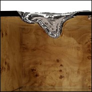 Buffet finition argent en bois sculpté avec détails en acier poli finition argent 145-Paradise Silver