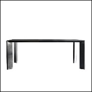 Table avec structure en acier finition dark avec vernis incolore 147-Acier Black Deep