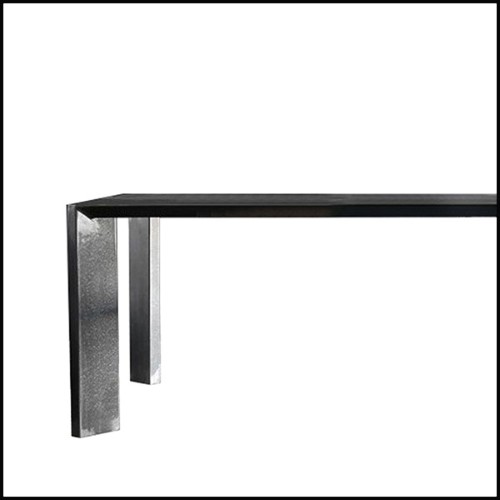 Table avec structure en acier finition dark avec vernis incolore 147-Acier Black Deep