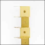 Etagère avec structure en laiton massif poli avec peinture brillante finition translucide 107-Golden