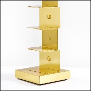 Etagère avec structure en laiton massif poli avec peinture brillante finition translucide 107-Golden
