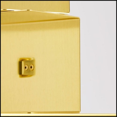 Etagère avec structure en laiton massif poli avec peinture brillante finition translucide 107-Golden