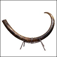 Tusk Mammoth brown ivory big with brown and dark brown colors with light blue reflects PC-Ivory Brown