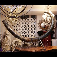 Tusk Mammoth brown ivory big with brown and dark brown colors with light blue reflects PC-Ivory Brown