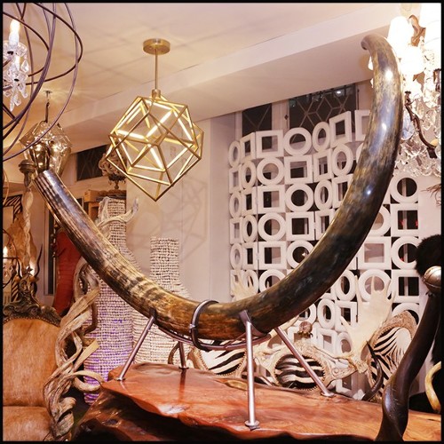 Tusk Mammoth brown ivory big with brown and dark brown colors with light blue reflects PC-Ivory Brown