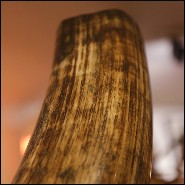 Tusk Mammoth brown ivory big with brown and dark brown colors with light blue reflects PC-Ivory Brown