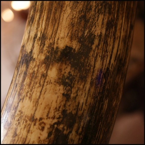 Tusk Mammoth brown ivory big with brown and dark brown colors with light blue reflects PC-Ivory Brown