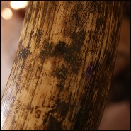 Tusk Mammoth brown ivory big with brown and dark brown colors with light blue reflects PC-Ivory Brown