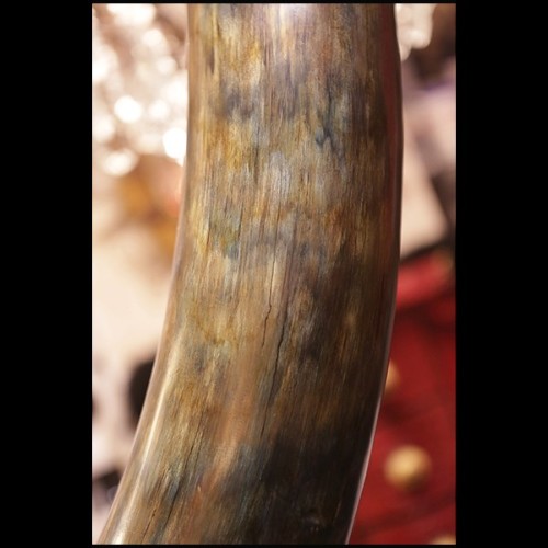 Tusk Mammoth brown ivory big with brown and dark brown colors with light blue reflects PC-Ivory Brown