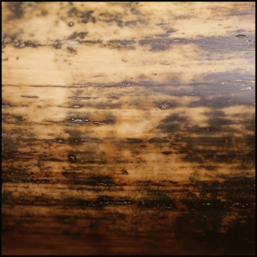 Défense de Mammouth en ivoire avec coloris bruns et bruns foncés et avec légers reflets bleutés PC-Ivory Brown