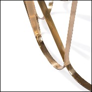 Coffee table with tempered smoked glass top and gold plated solid brass base 145-Waterflor Gold