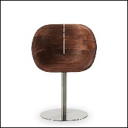 Chair in solid walnut wood on swivel base in steel in satinated finish 154-Wooden Nest