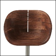 Chaise en noyer massif avec base rotative en acier finition satiné 154-Wooden Nest