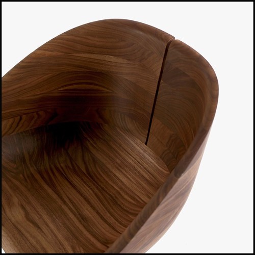 Chair in solid walnut wood on swivel base in steel in satinated finish 154-Wooden Nest
