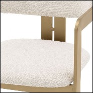 Chaise en acier inoxydable finition laiton brossé avec tissu finition Bouclé Cream 24-Donato