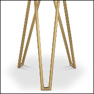 Side table in brushed brass finish with black marble top 24-Samson