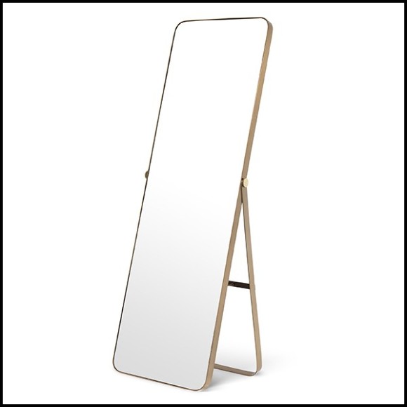 Miroir finition laiton brossé sur base amovible avec miroir en verre 24-Hardwick