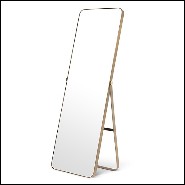 Mirror in brushed brass finish on removable base with mirror glass 24-Hardwick