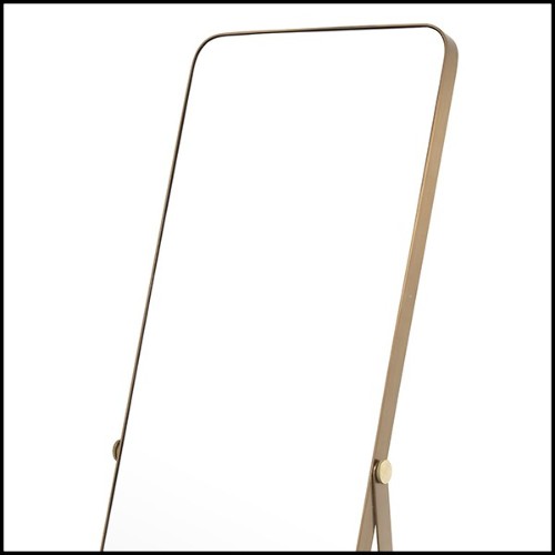 Mirror in brushed brass finish on removable base with mirror glass 24-Hardwick