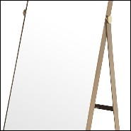 Mirror in brushed brass finish on removable base with mirror glass 24-Hardwick