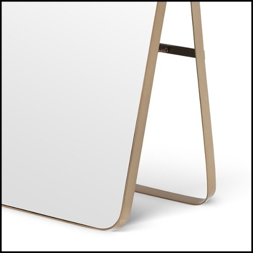 Mirror in brushed brass finish on removable base with mirror glass 24-Hardwick