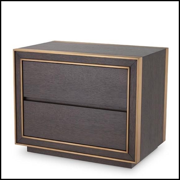 Chevet ou Table d'appoint en acajou et placage d'érable et de chêne finition brown 24-Camelot