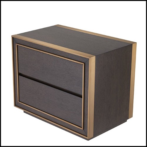 Bedside table or side table in mahogany and maple veneer and oak veneer in brown finish 24-Camelot
