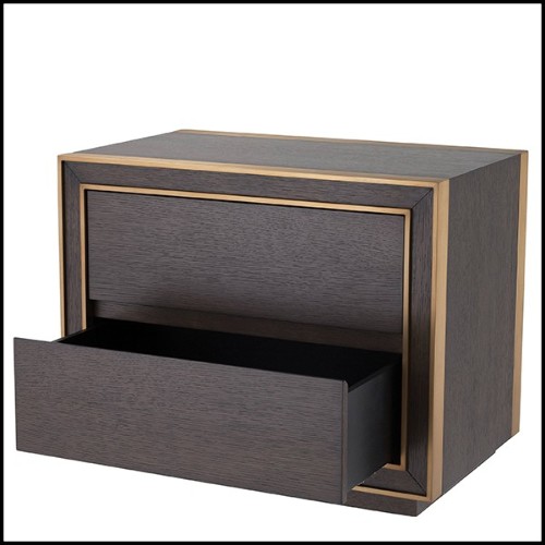 Bedside table or side table in mahogany and maple veneer and oak veneer in brown finish 24-Camelot