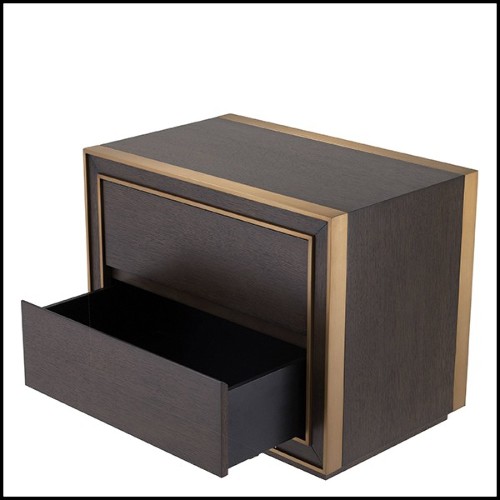 Bedside table or side table in mahogany and maple veneer and oak veneer in brown finish 24-Camelot