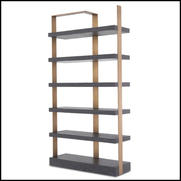 Étagère avec structure en acier inoxydable finition laiton brossé 24-Geo Brass