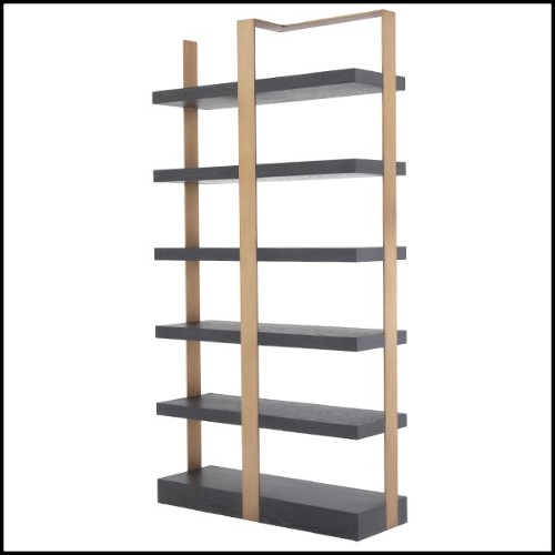 Cabinet with structure in stainless steel in brushed brass finish 24-Geo Brass