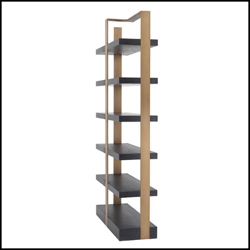 Étagère avec structure en acier inoxydable finition laiton brossé 24-Geo Brass