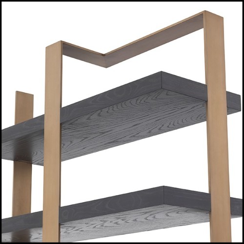 Étagère avec structure en acier inoxydable finition laiton brossé 24-Geo Brass