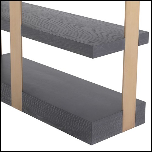 Étagère avec structure en acier inoxydable finition laiton brossé 24-Geo Brass