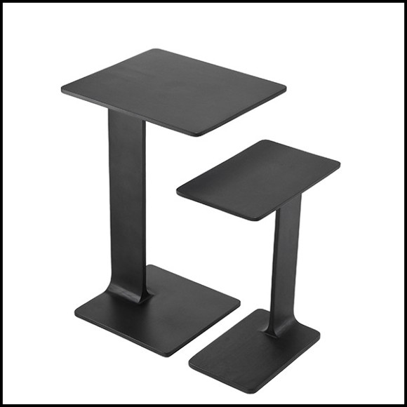 Table d'appoint Set de 2 en aluminium finition black 24-Smart