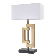 Lampe finition laiton antique avec base en granite noir 24-Leroux Brass