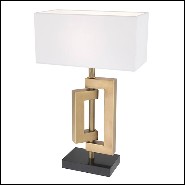 Lampe finition laiton antique avec base en granite noir 24-Leroux Brass