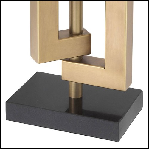 Table lamp in antique brass finish with black granite base 24-Leroux Brass