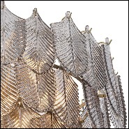 Chandelier with structure in light brushed brass and with smoke glass 24-Verbier Smoke S