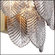 Applique finition laiton brossé light avec feuilles en verre fumé 24-Verbier Smoke
