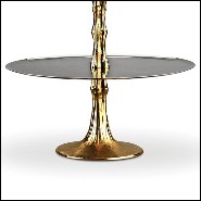Center piece in nickel-plated with handle at the top in 24-karat gold-plated 172-Bamboo Gold