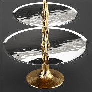 Center piece in nickel-plated with handle at the top in 24-karat gold-plated 172-Bamboo Gold