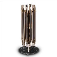 Lampe avec structure composée de tubes en laiton massif poli et avec base en marbre noir 151-Doe